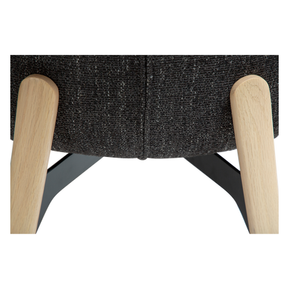 [var:Bezug=Raben-schwarzer Bouclé-Stoff mit weiß gewaschenen Eichenbeinen] PARAGON Stuhl