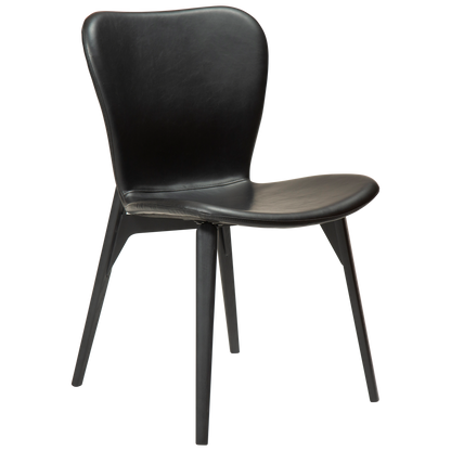 [var:Bezug=Vintage schwarzes Kunstleder mit schwarzen Eschenbeinen] PARAGON Stuhl