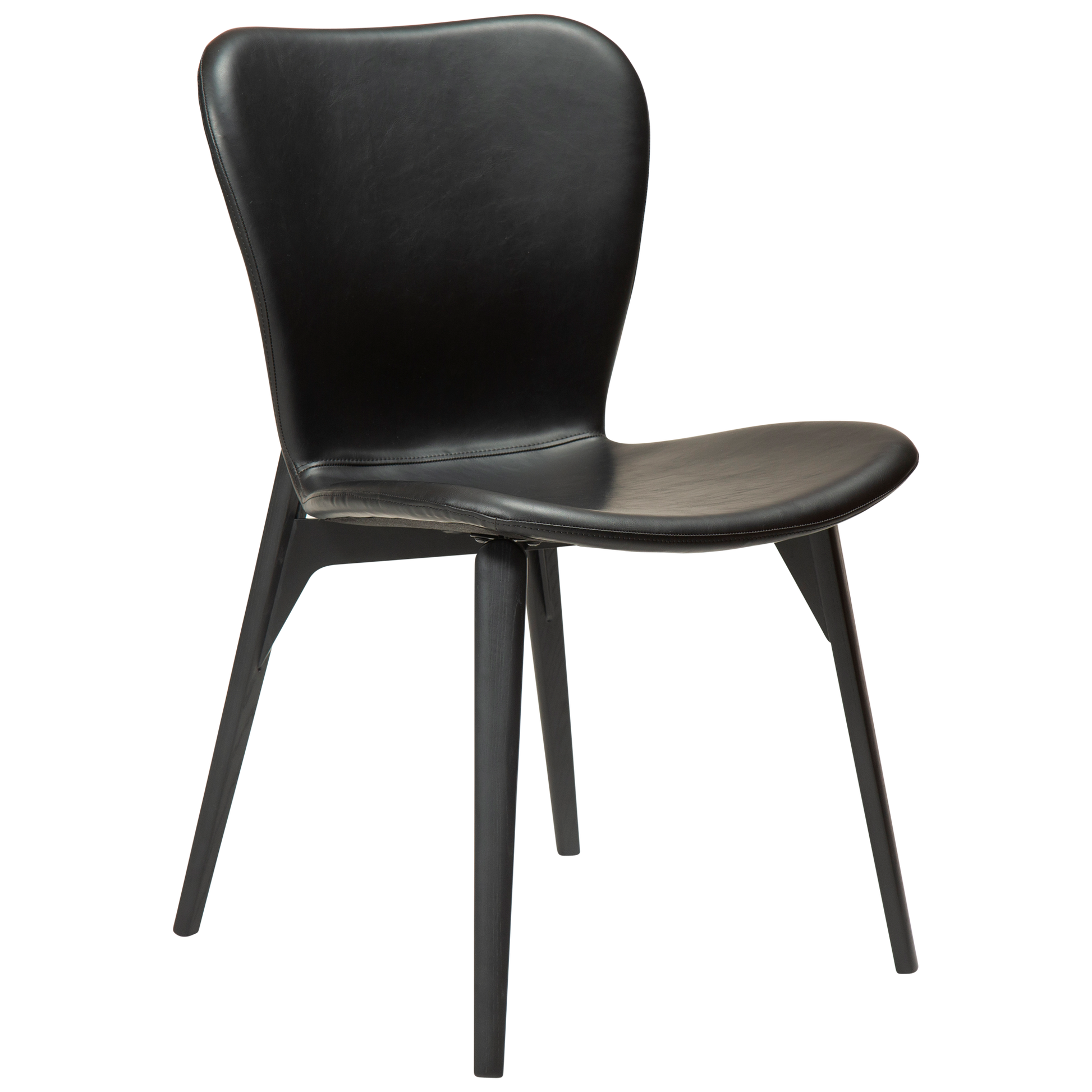 [var:Bezug=Vintage schwarzes Kunstleder mit schwarz gebeizten Eschenbeinen] PARAGON Stuhl