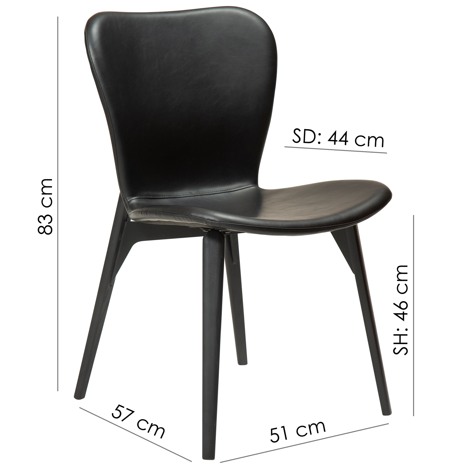 [var:Bezug=Vintage hellbraunes Kunstleder mit schwarzen Eschenbeinen] PARAGON Stuhl