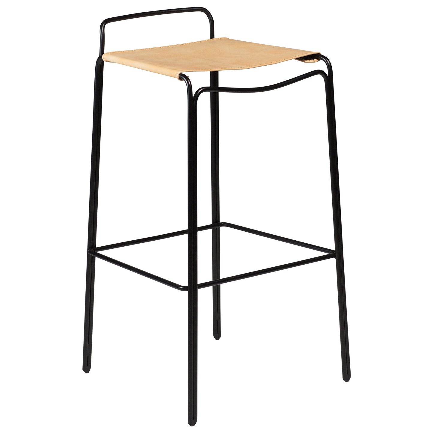 [var:Bezug=Tanleder mit schwarzen Beinen] PAZ Barhocker