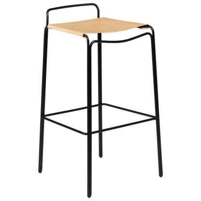 [var:Bezug=Tanleder mit schwarzen Beinen] PAZ Barhocker