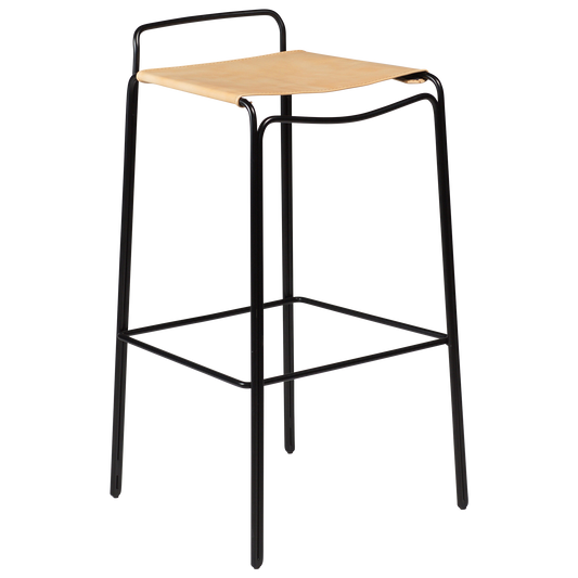 [var:Bezug=Tanleder mit schwarzen Beinen] PAZ Barhocker