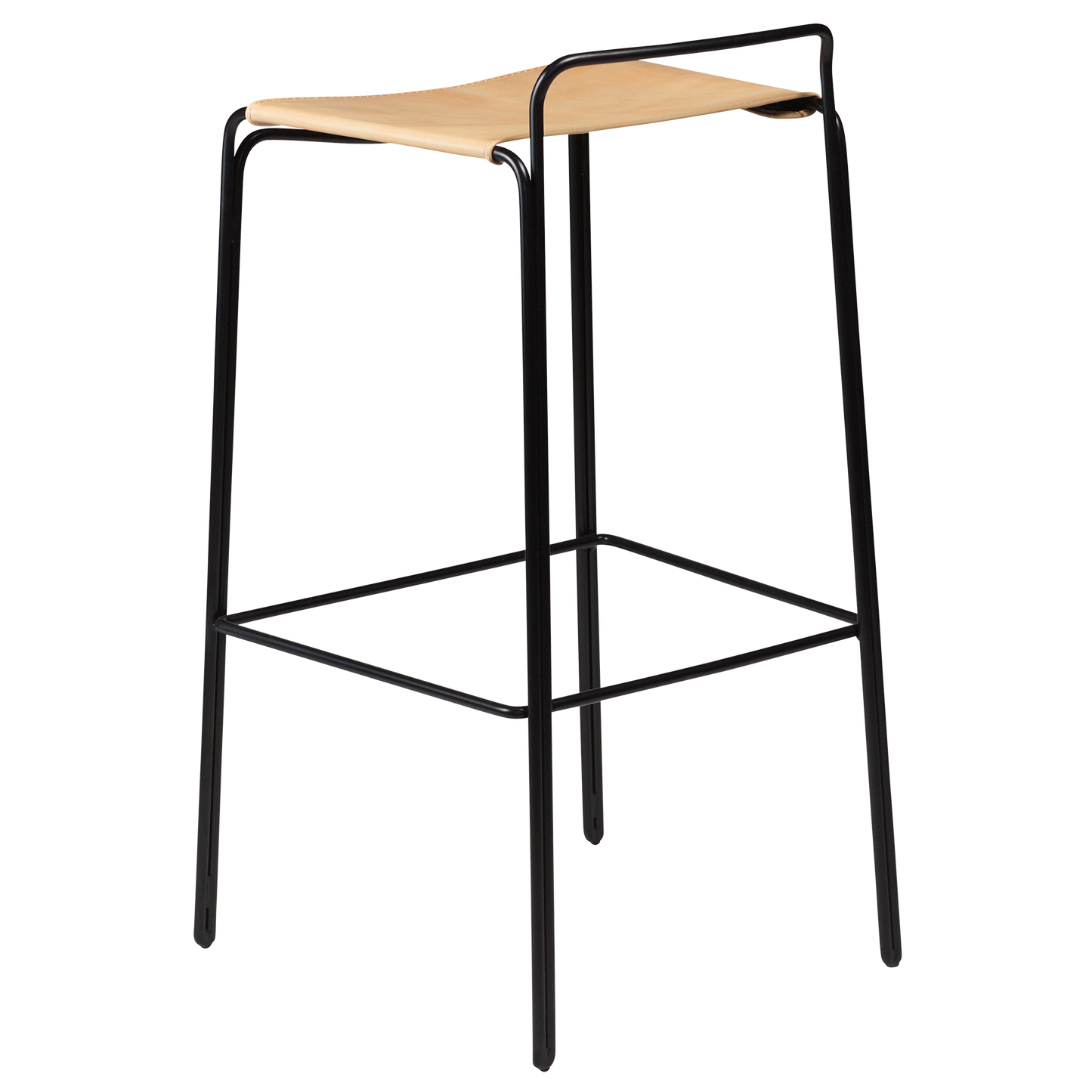 [var:Bezug=Tanleder mit schwarzen Beinen] PAZ Barhocker