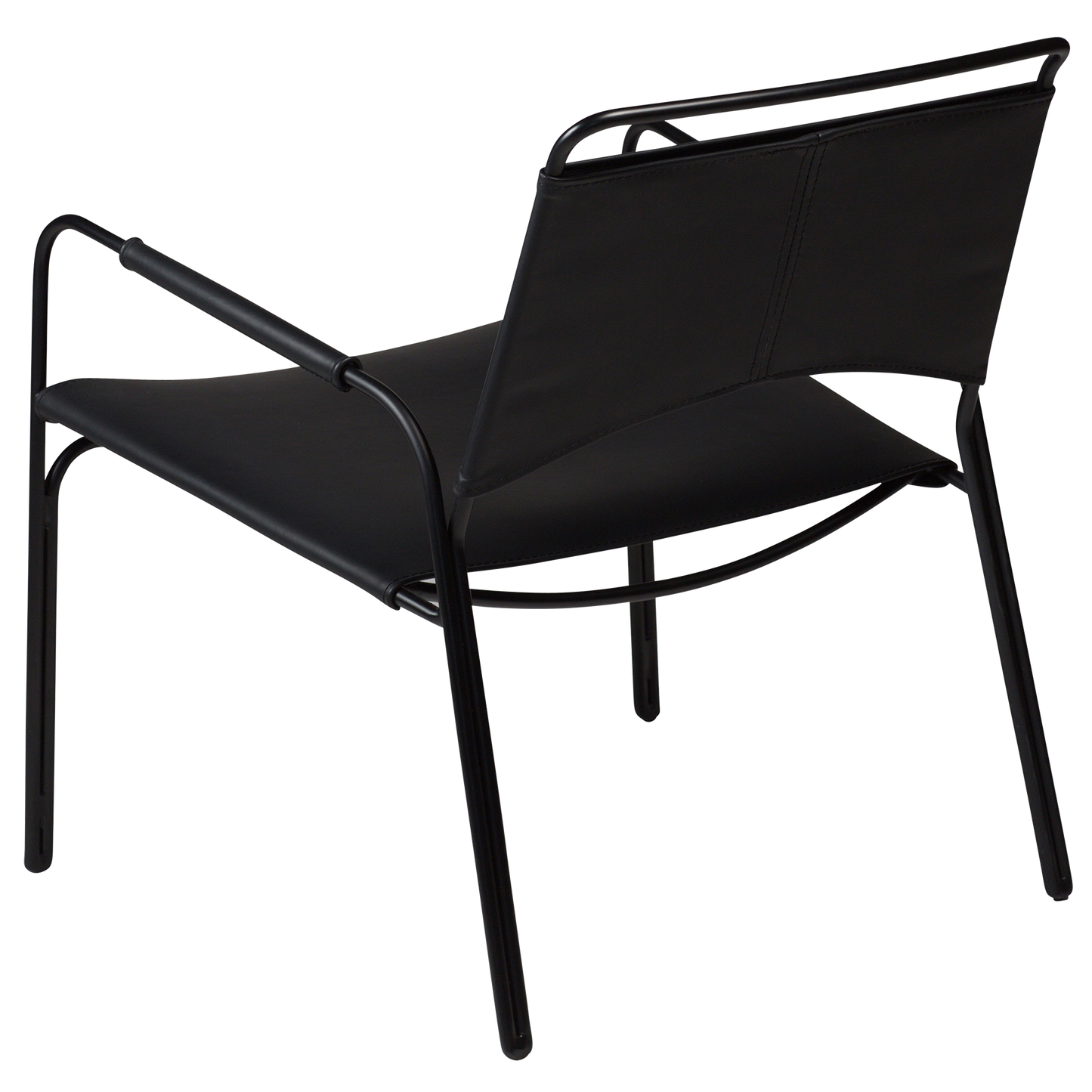 [var:Bezug=Schwarzes Leder mit schwarzen Beinen] PAZ Lounge-Sessel