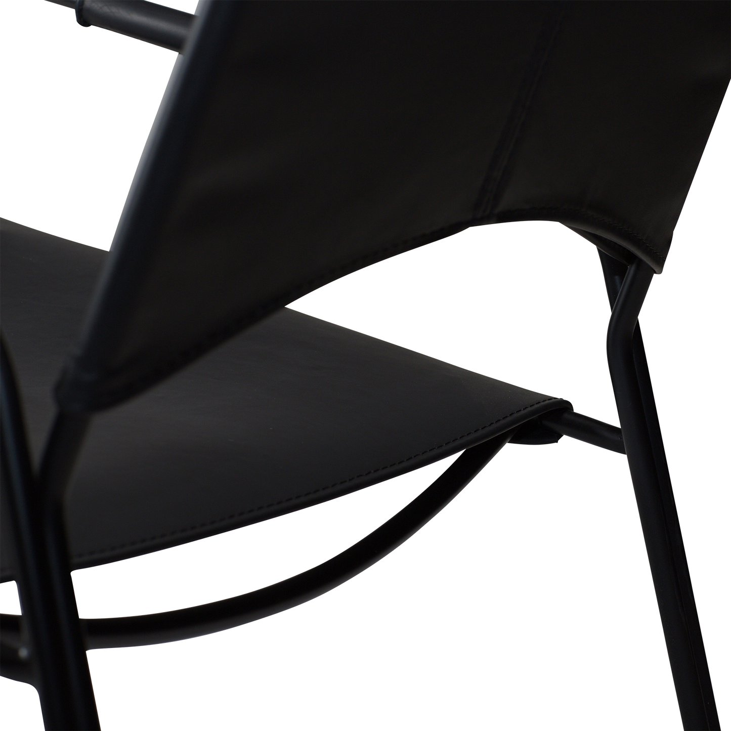 [var:Bezug=Schwarzes Leder mit schwarzen Beinen] PAZ Lounge-Sessel