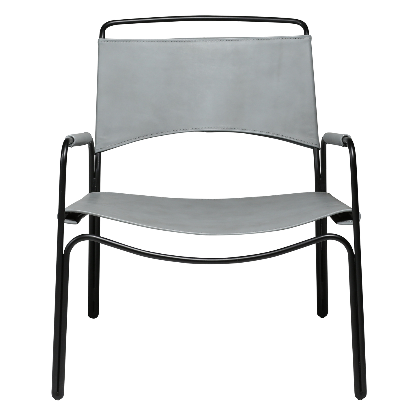 [var:Bezug=Graues Leder mit schwarzen Beinen] PAZ Lounge-Sessel