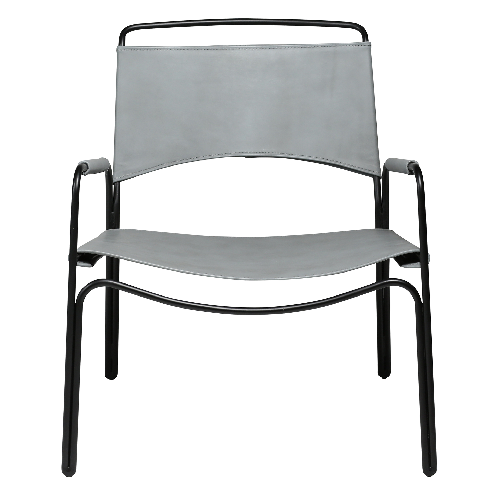 [var:Bezug=Graues Leder mit schwarzen Beinen] PAZ Lounge-Sessel