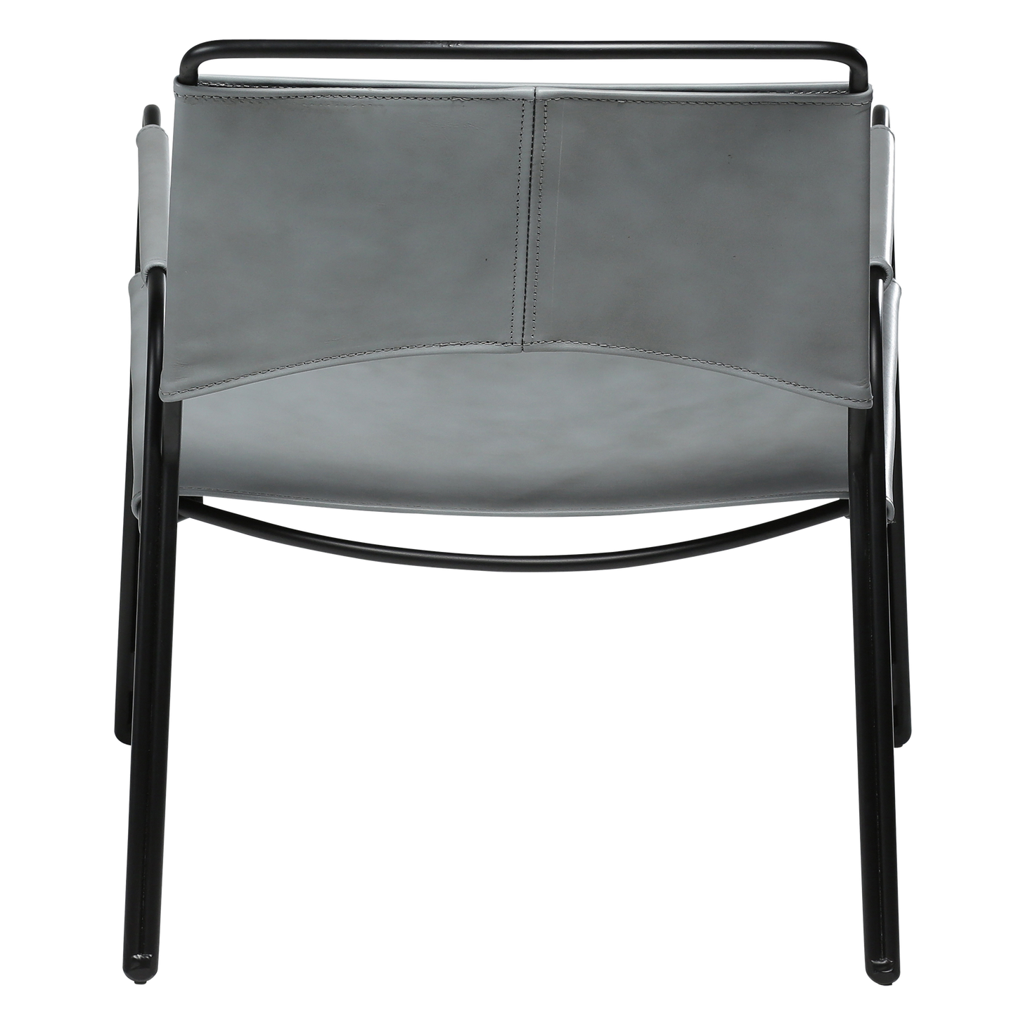 [var:Bezug=Graues Leder mit schwarzen Beinen] PAZ Lounge-Sessel