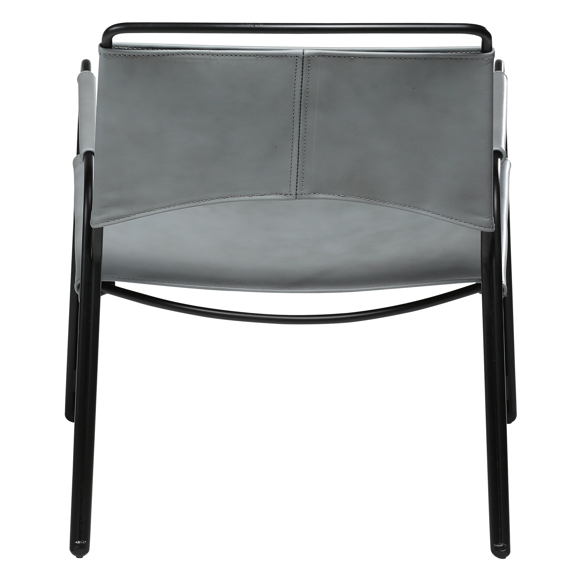 [var:Bezug=Graues Leder mit schwarzen Beinen] PAZ Lounge-Sessel