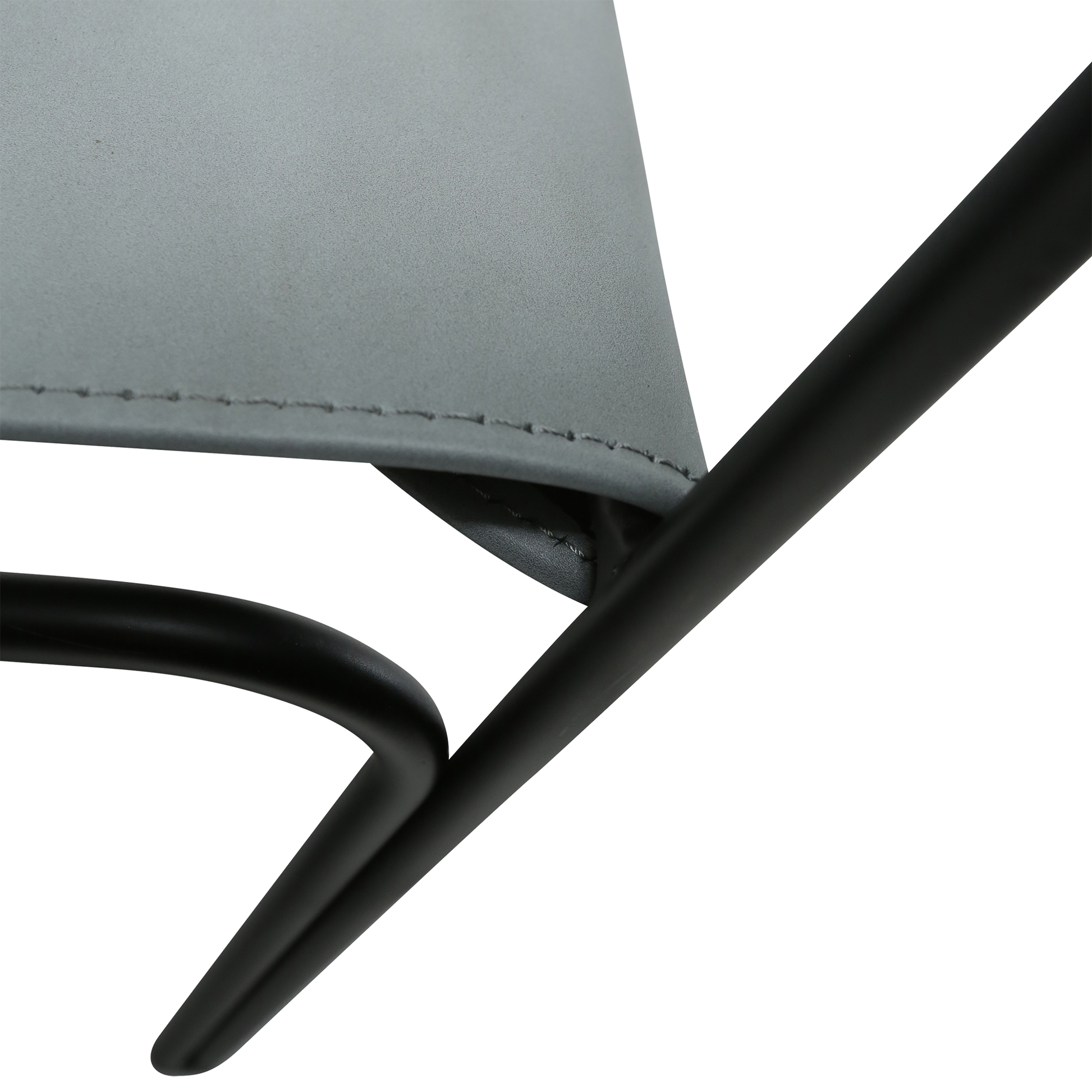 [var:Bezug=Graues Leder mit schwarzen Beinen] PAZ Lounge-Sessel