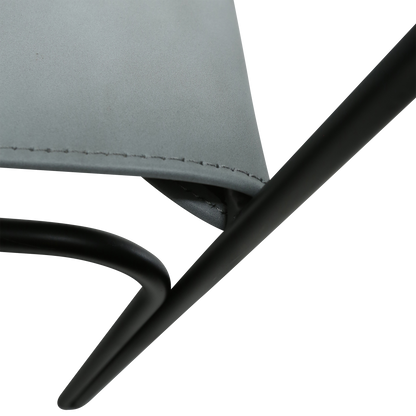 [var:Bezug=Graues Leder mit schwarzen Beinen] PAZ Lounge-Sessel