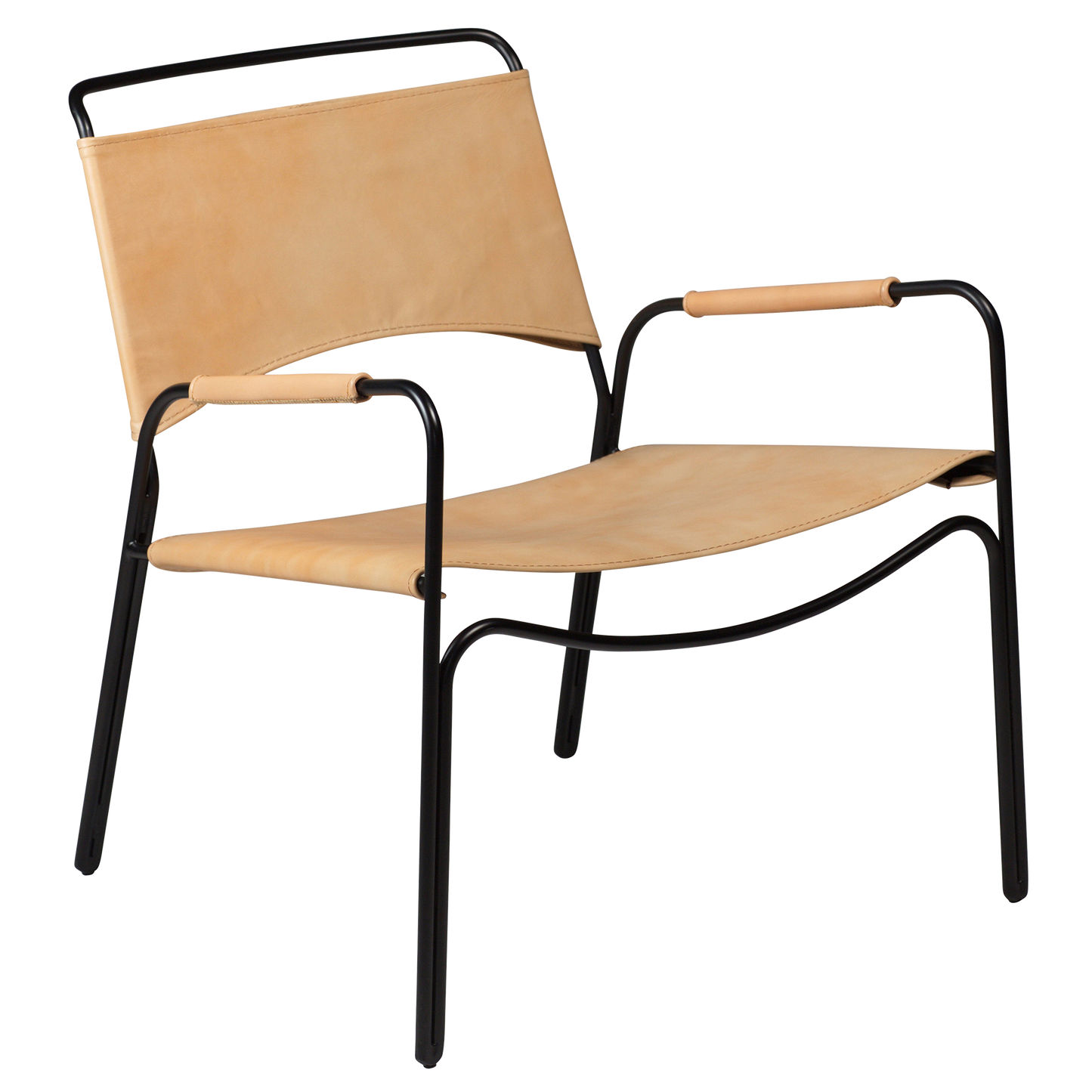 [var:Bezug=Tanleder mit schwarzen Beinen] PAZ Lounge-Sessel