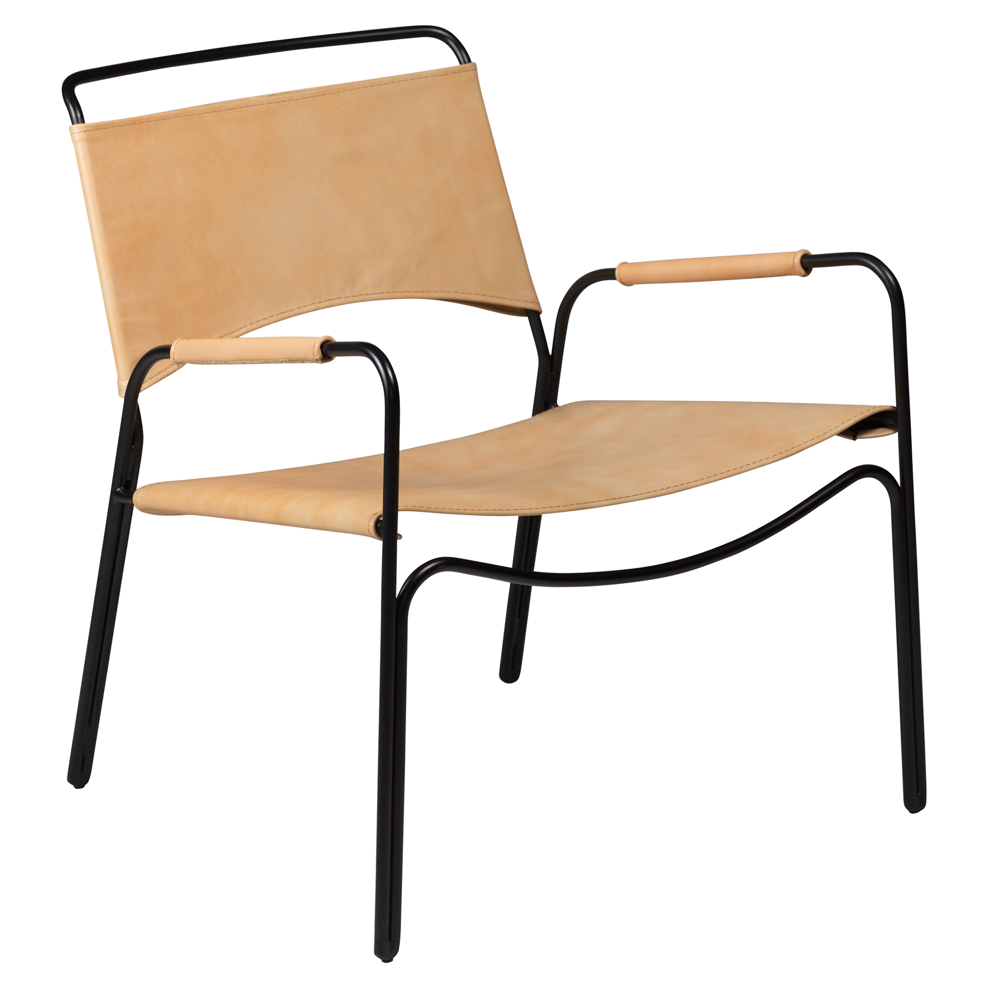 [var:Bezug=Tanleder mit schwarzen Beinen] PAZ Lounge-Sessel