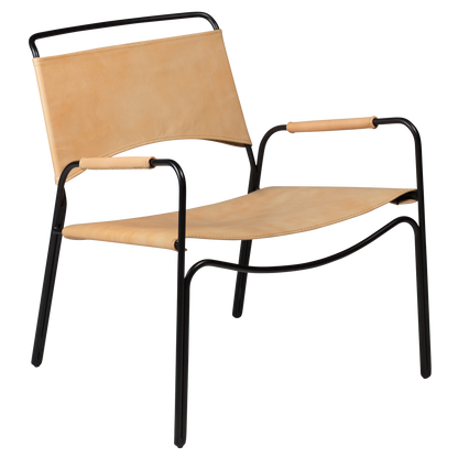 [var:Bezug=Tanleder mit schwarzen Beinen] PAZ Lounge-Sessel