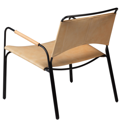 [var:Bezug=Tanleder mit schwarzen Beinen] PAZ Lounge-Sessel