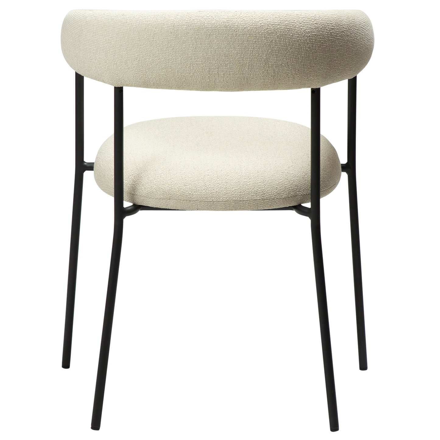 [var:Bezug=Knochenweißes Bouclé-Gewebe mit schwarzen Beinen] PLENTI Sessel