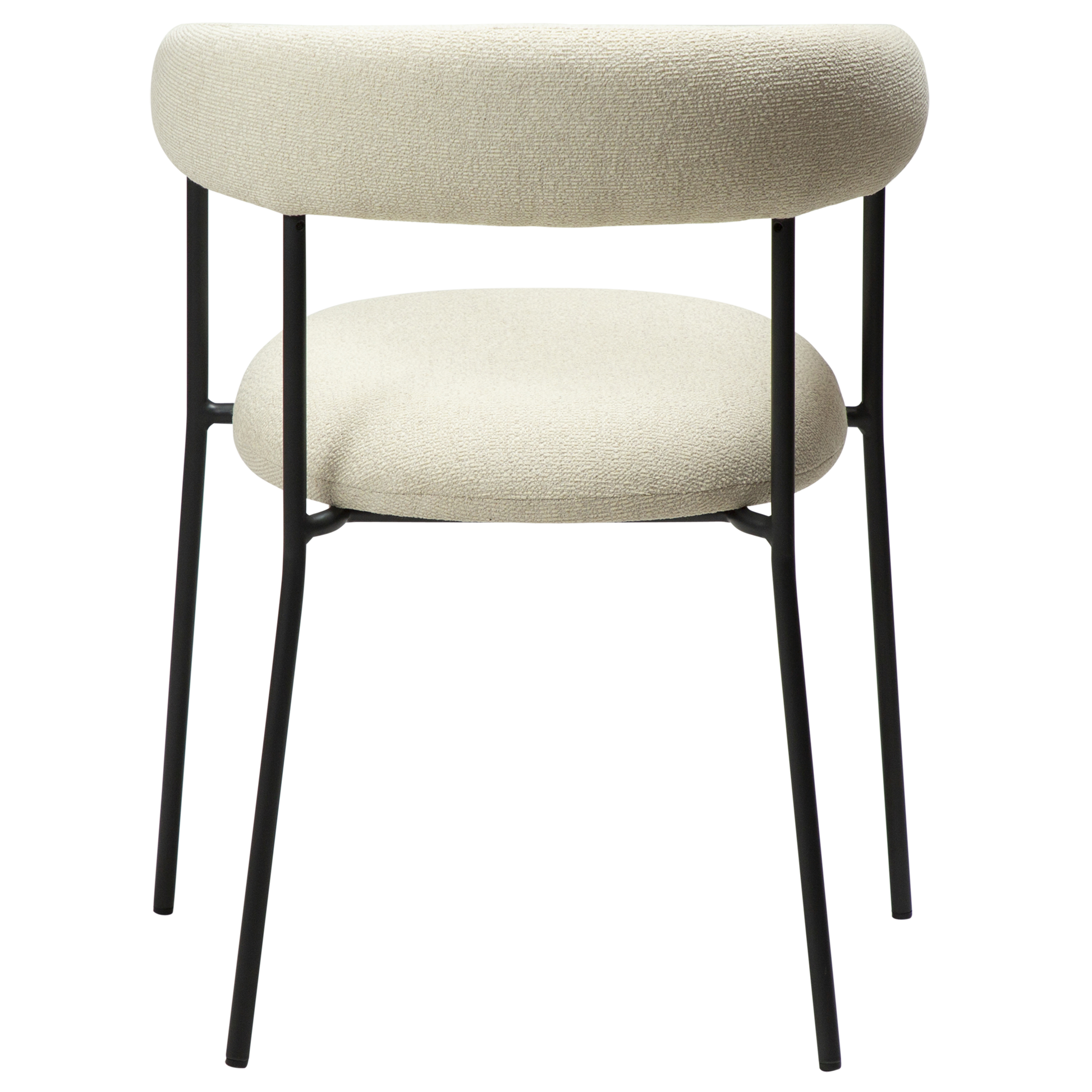 [var:Bezug=Knochenweißes Bouclé-Gewebe mit schwarzen Beinen] PLENTI Sessel