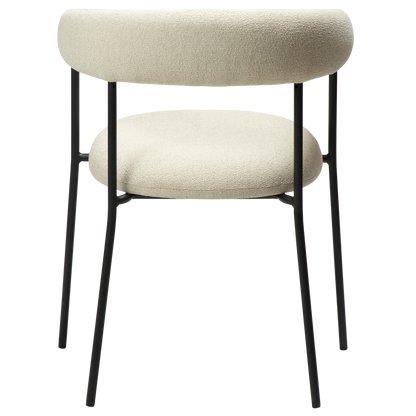 [var:Bezug=Knochenweißes Bouclé-Gewebe mit schwarzen Beinen] PLENTI Sessel