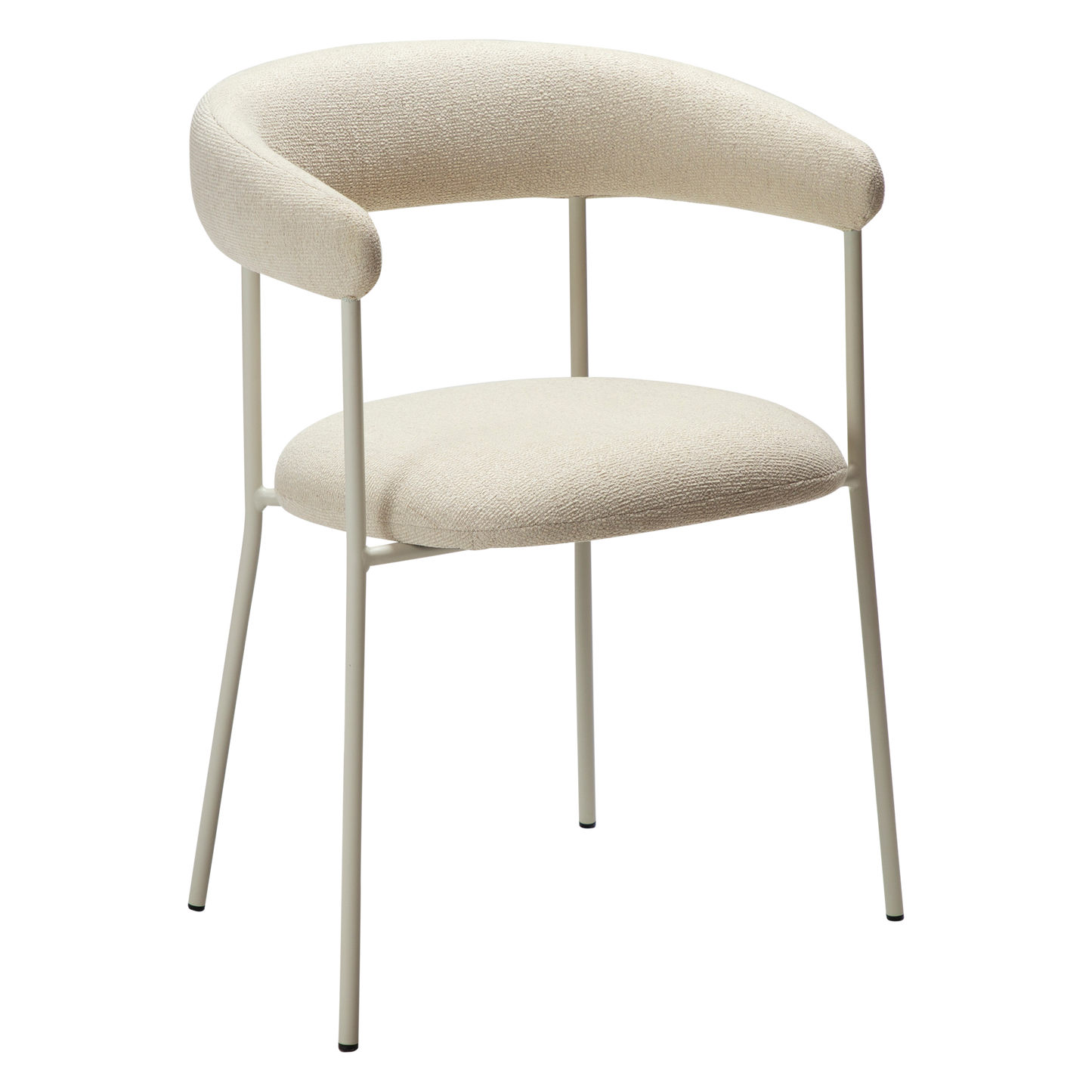 [var:Bezug=Knochenweißes Bouclé-Gewebe mit knochenweißen Beinen] PLENTI Sessel