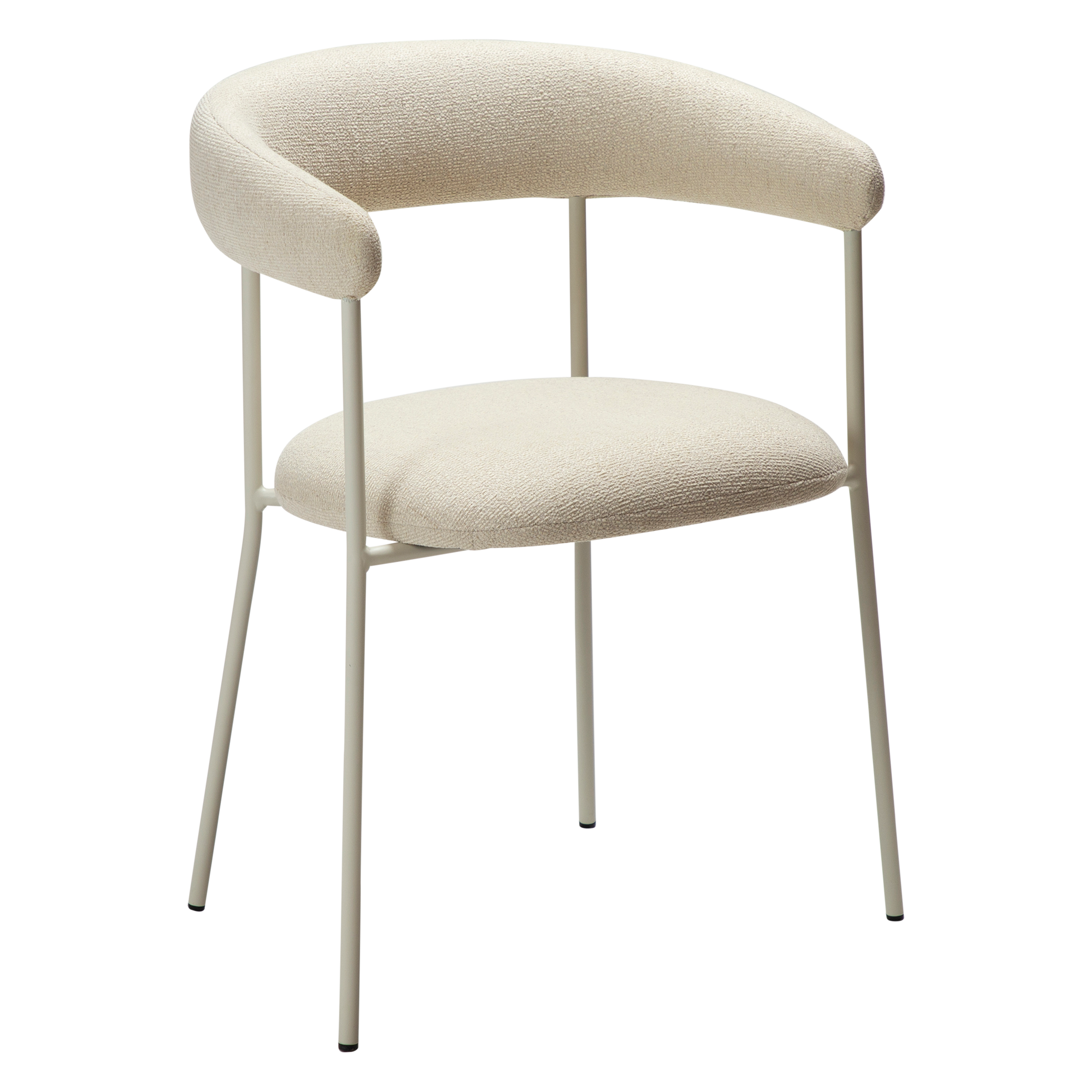 [var:Bezug=Knochenweißes Bouclé-Gewebe mit knochenweißen Beinen] PLENTI Sessel