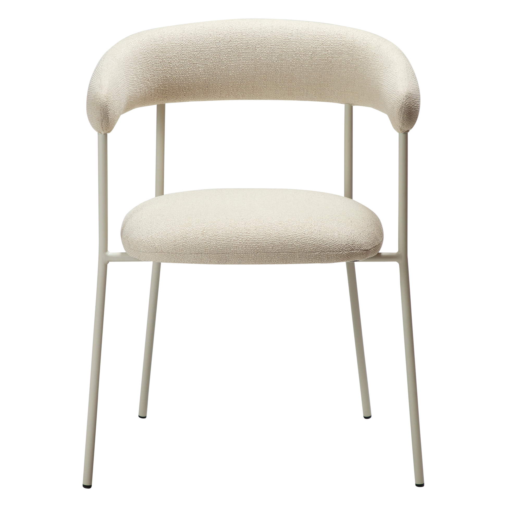 [var:Bezug=Knochenweißes Bouclé-Gewebe mit knochenweißen Beinen] PLENTI Sessel