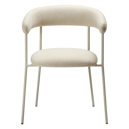 [var:Bezug=Knochenweißes Bouclé-Gewebe mit knochenweißen Beinen] PLENTI Sessel