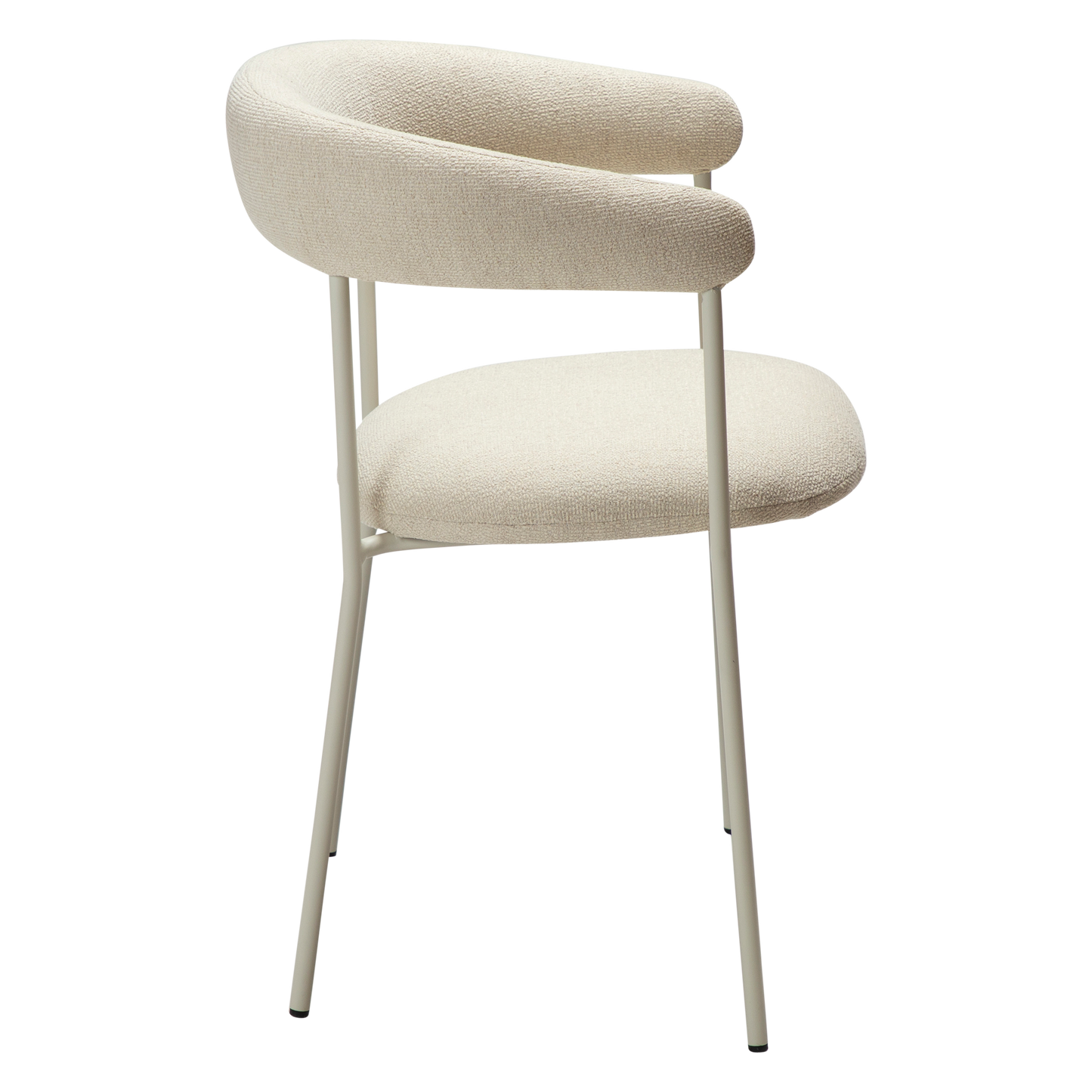 [var:Bezug=Knochenweißes Bouclé-Gewebe mit knochenweißen Beinen] PLENTI Sessel