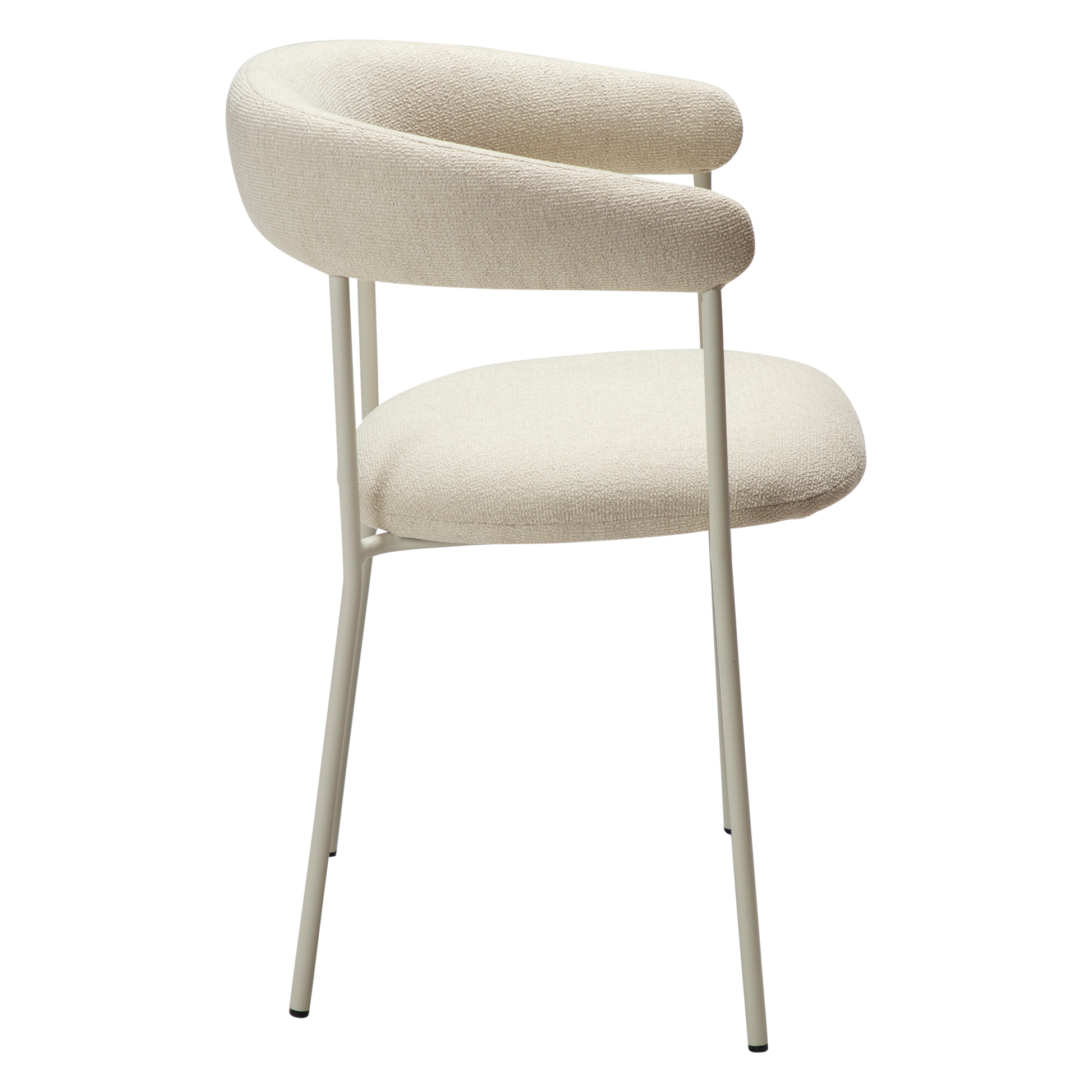 [var:Bezug=Knochenweißes Bouclé-Gewebe mit knochenweißen Beinen] PLENTI Sessel