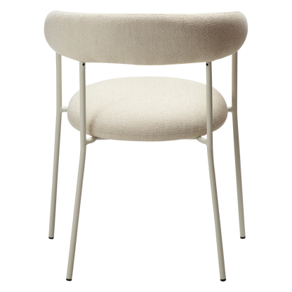 [var:Bezug=Knochenweißes Bouclé-Gewebe mit knochenweißen Beinen] PLENTI Sessel