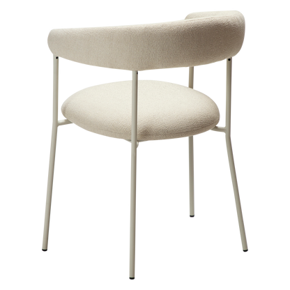 [var:Bezug=Knochenweißes Bouclé-Gewebe mit knochenweißen Beinen] PLENTI Sessel