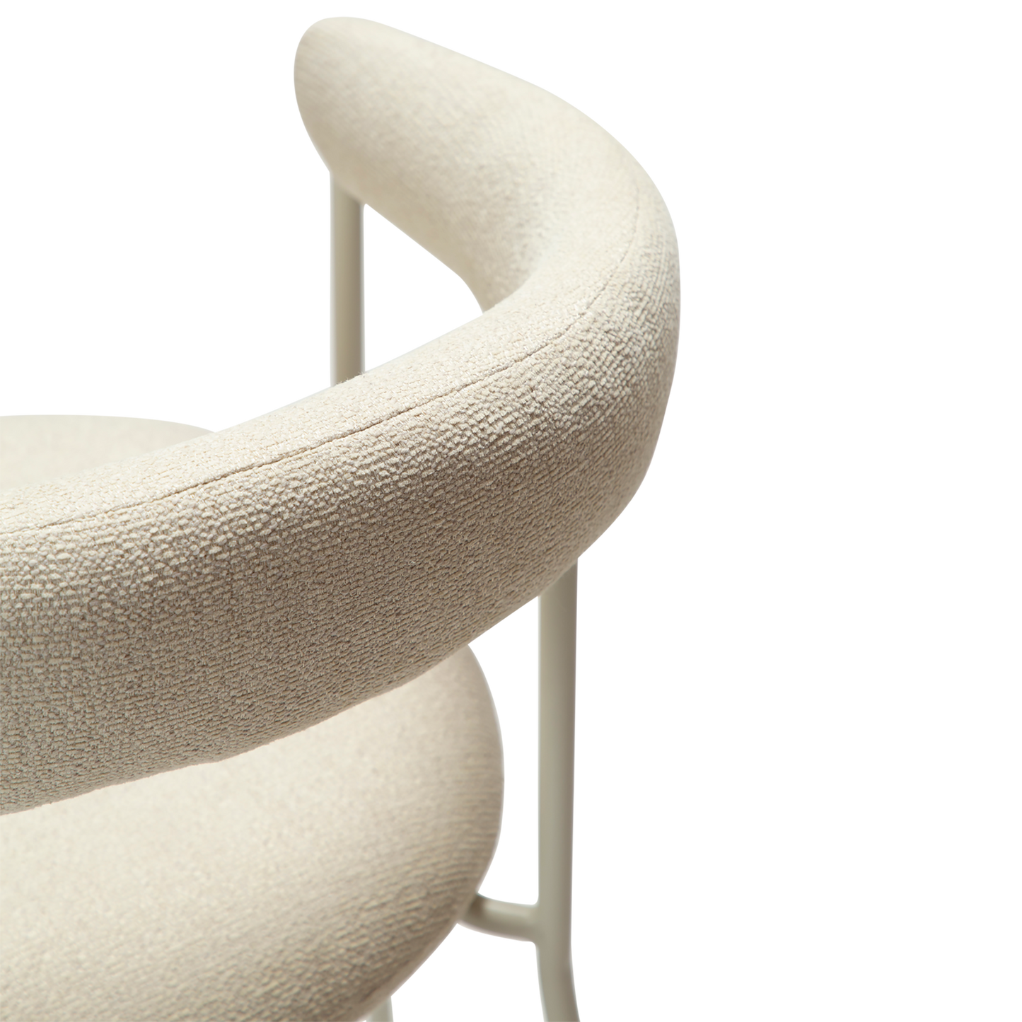 [var:Bezug=Knochenweißes Bouclé-Gewebe mit knochenweißen Beinen] PLENTI Sessel