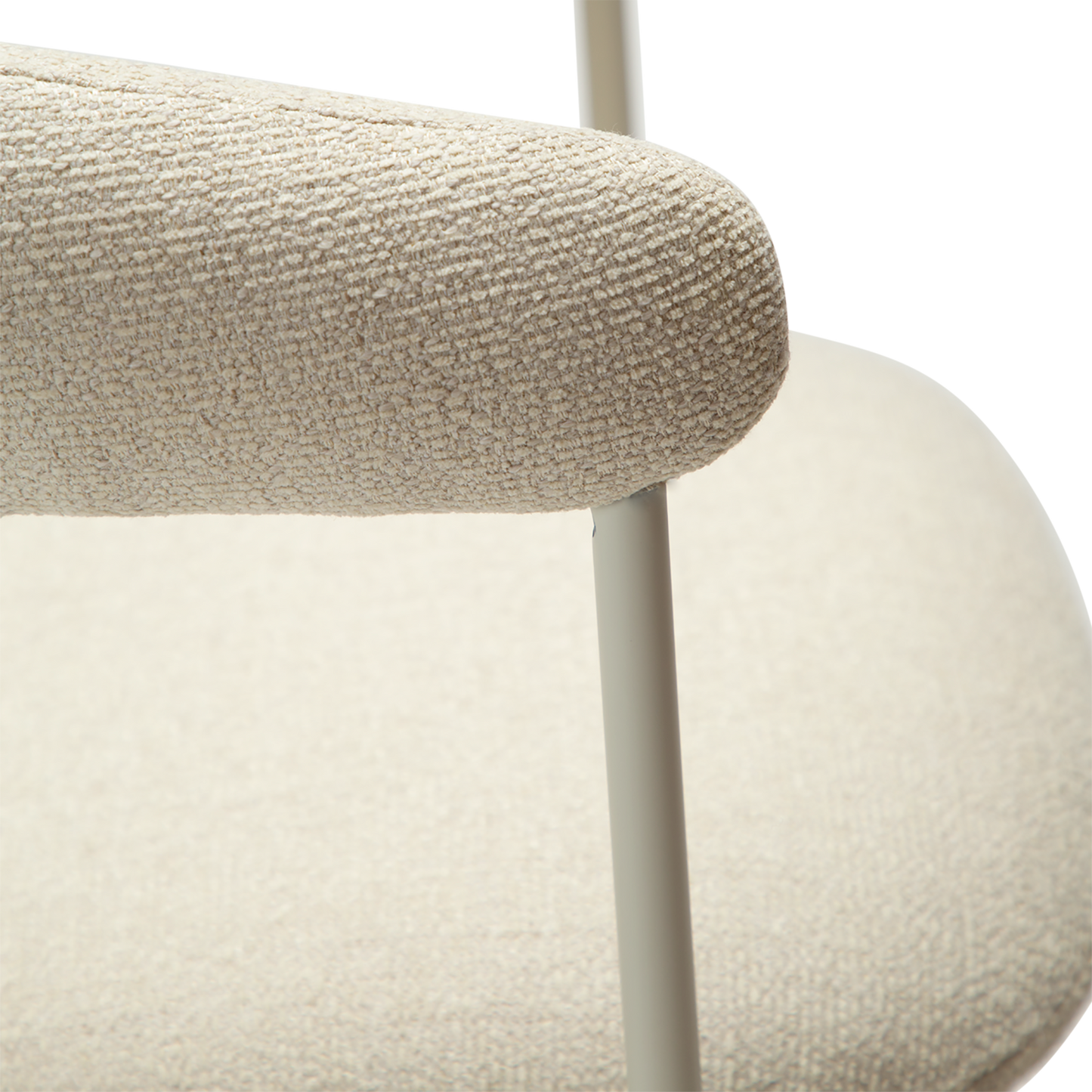 [var:Bezug=Knochenweißes Bouclé-Gewebe mit knochenweißen Beinen] PLENTI Sessel