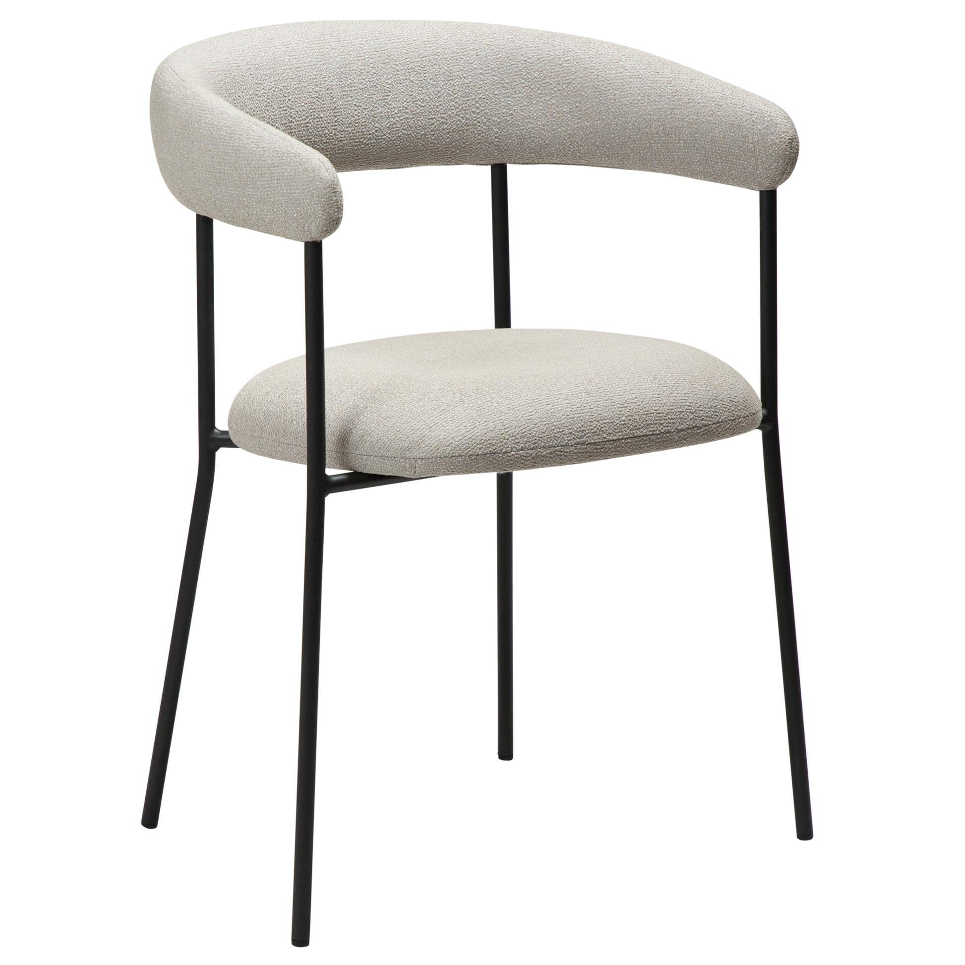 [var:Bezug=Kaschmir Bouclé-Gewebe mit schwarzen Beinen] PLENTI Sessel