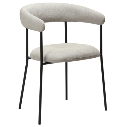 [var:Bezug=Kaschmir Bouclé-Gewebe mit schwarzen Beinen] PLENTI Sessel