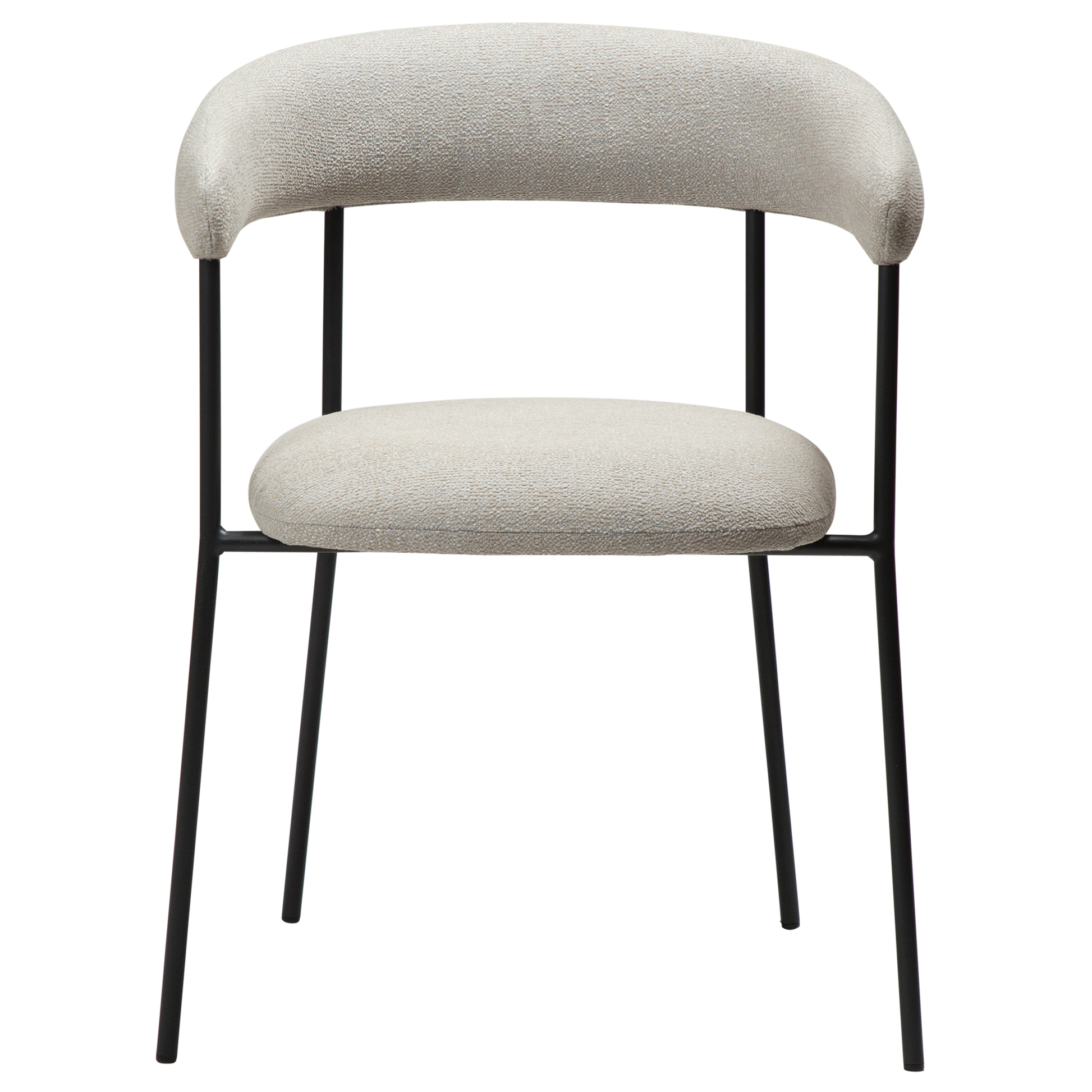 [var:Bezug=Kaschmir Bouclé-Gewebe mit schwarzen Beinen] PLENTI Sessel