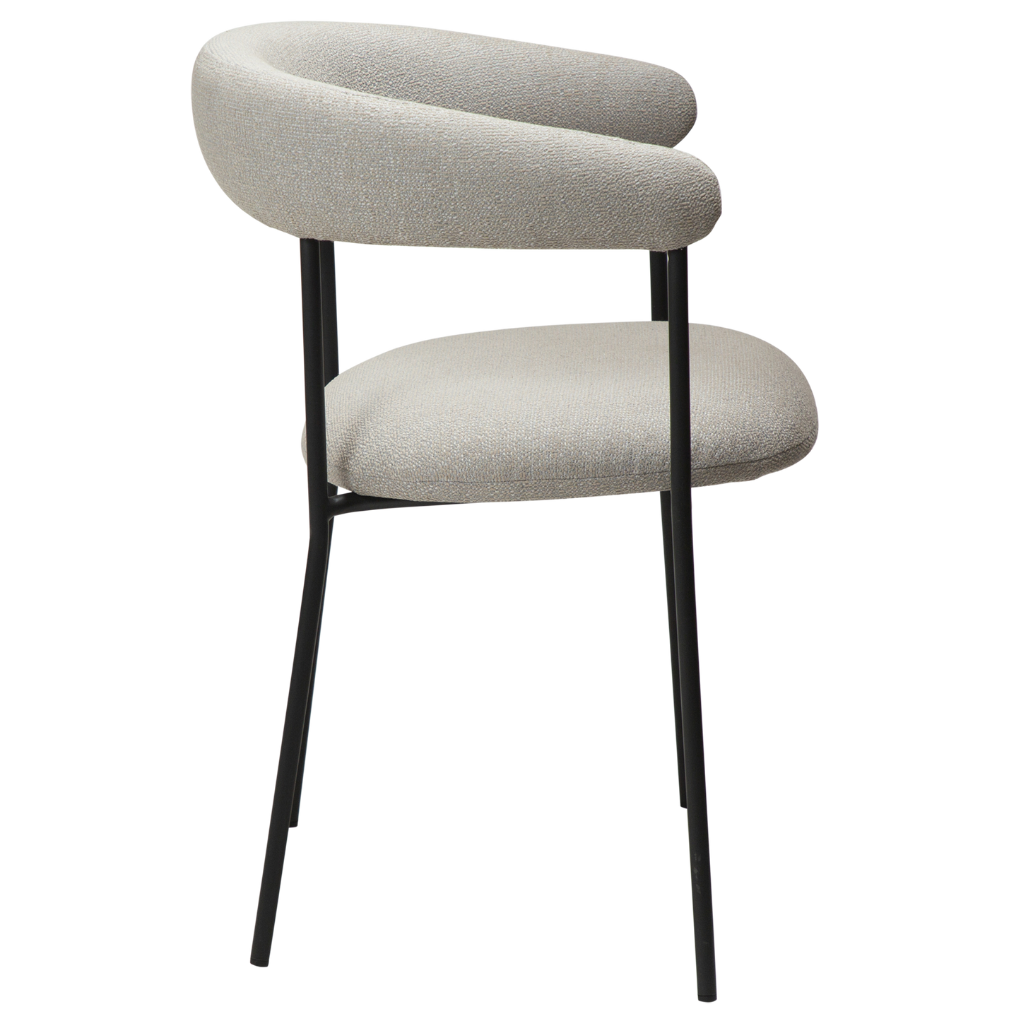 [var:Bezug=Kaschmir Bouclé-Gewebe mit schwarzen Beinen] PLENTI Sessel