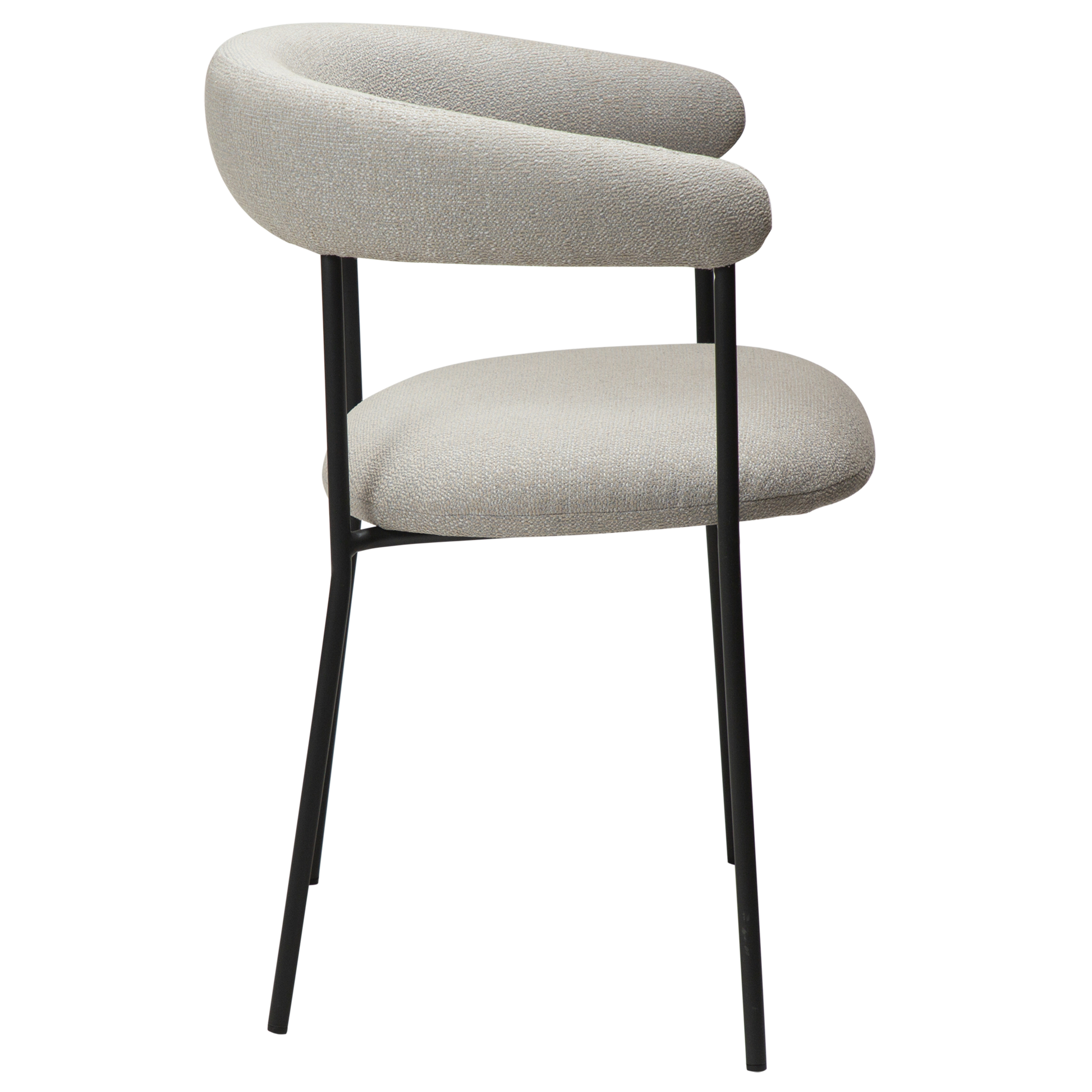 [var:Bezug=Kaschmir Bouclé-Gewebe mit schwarzen Beinen] PLENTI Sessel