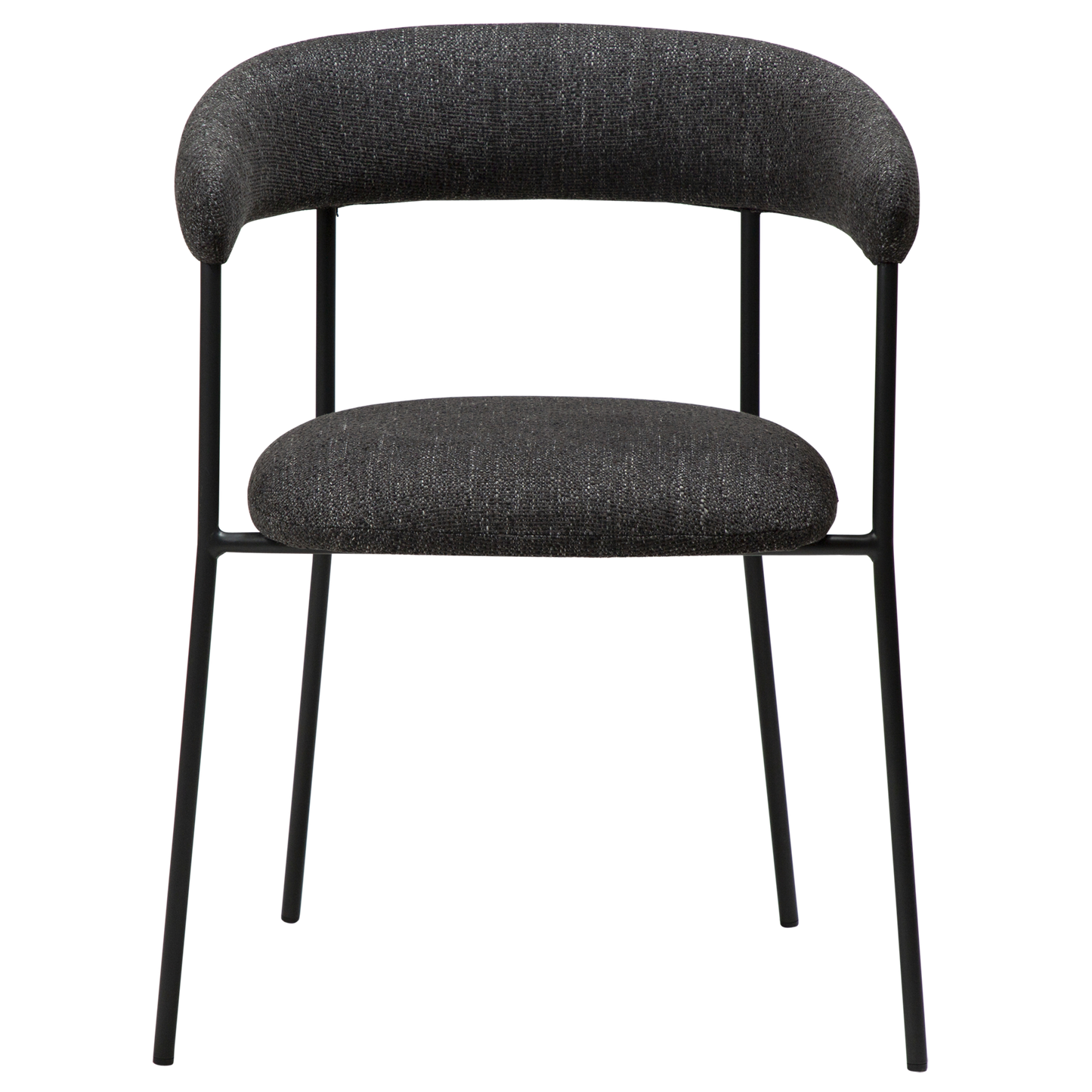 [var:Bezug=Raben schwarzes Bouclé-Gewebe mit schwarzen Beinen] PLENTI Sessel