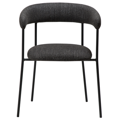 [var:Bezug=Raben schwarzes Bouclé-Gewebe mit schwarzen Beinen] PLENTI Sessel