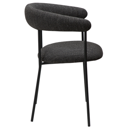 [var:Bezug=Raben schwarzes Bouclé-Gewebe mit schwarzen Beinen] PLENTI Sessel