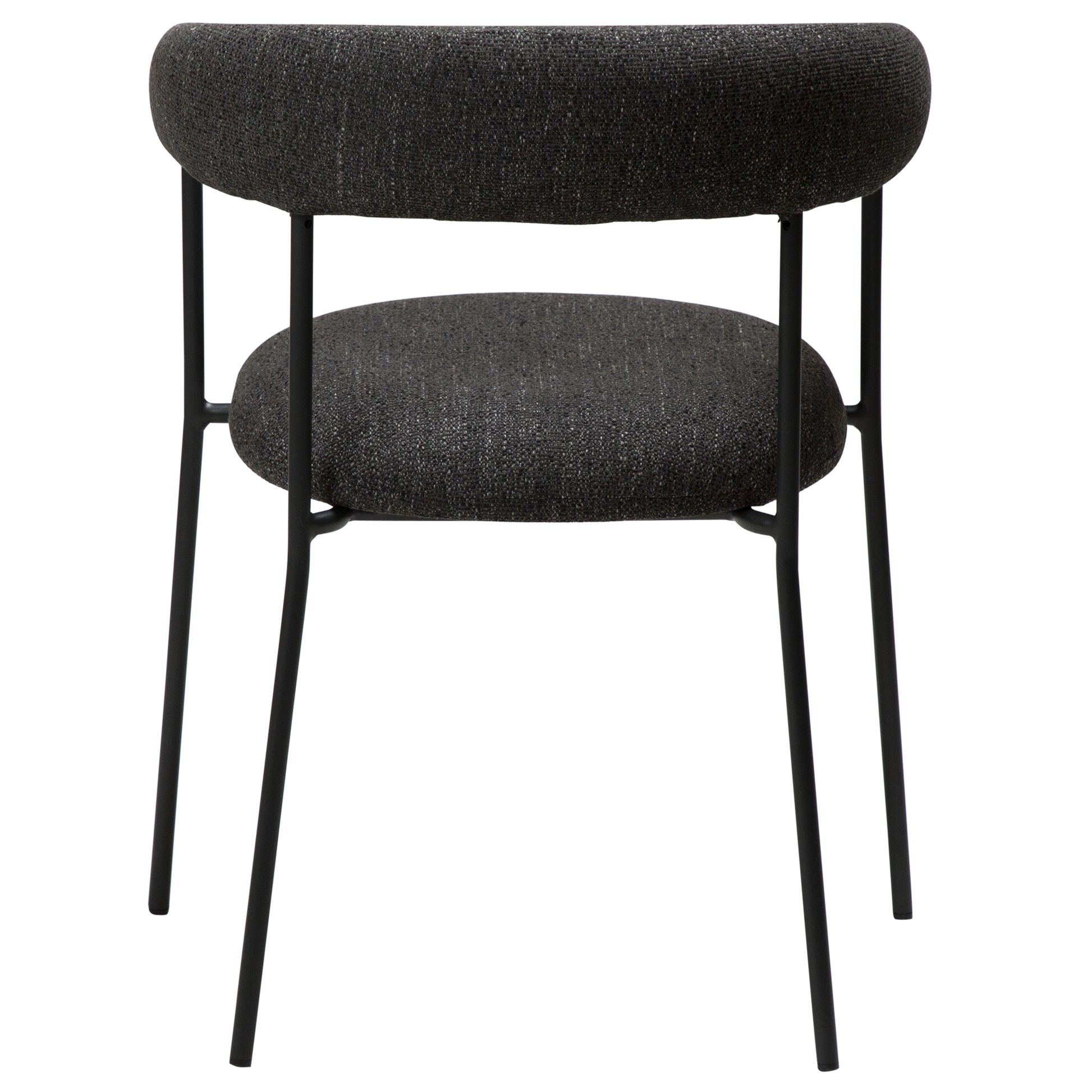 [var:Bezug=Raben schwarzes Bouclé-Gewebe mit schwarzen Beinen] PLENTI Sessel