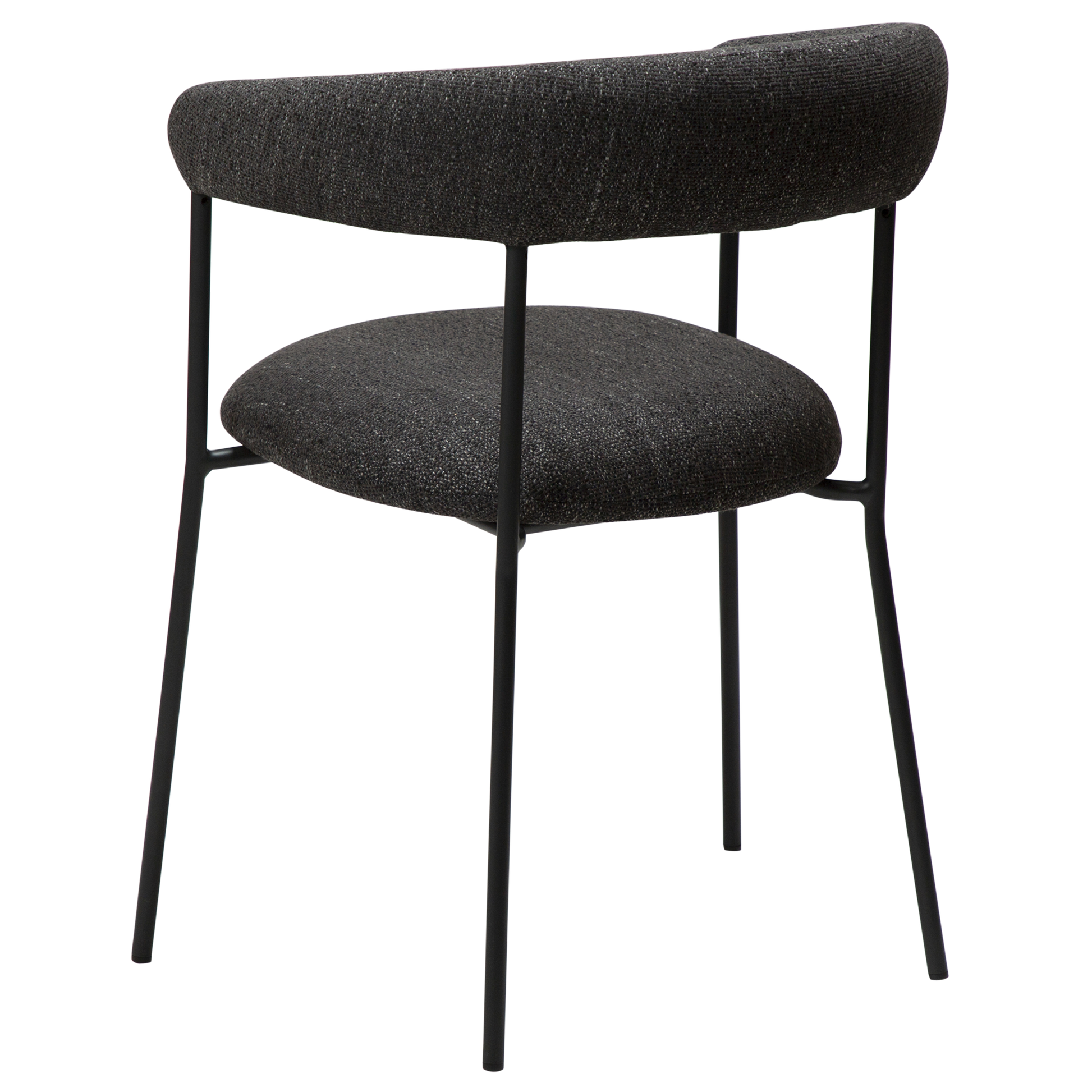 [var:Bezug=Raben schwarzes Bouclé-Gewebe mit schwarzen Beinen] PLENTI Sessel