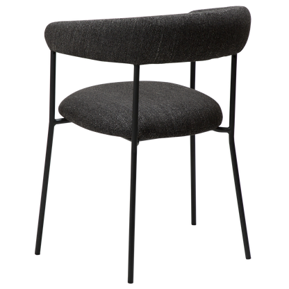 [var:Bezug=Raben schwarzes Bouclé-Gewebe mit schwarzen Beinen] PLENTI Sessel