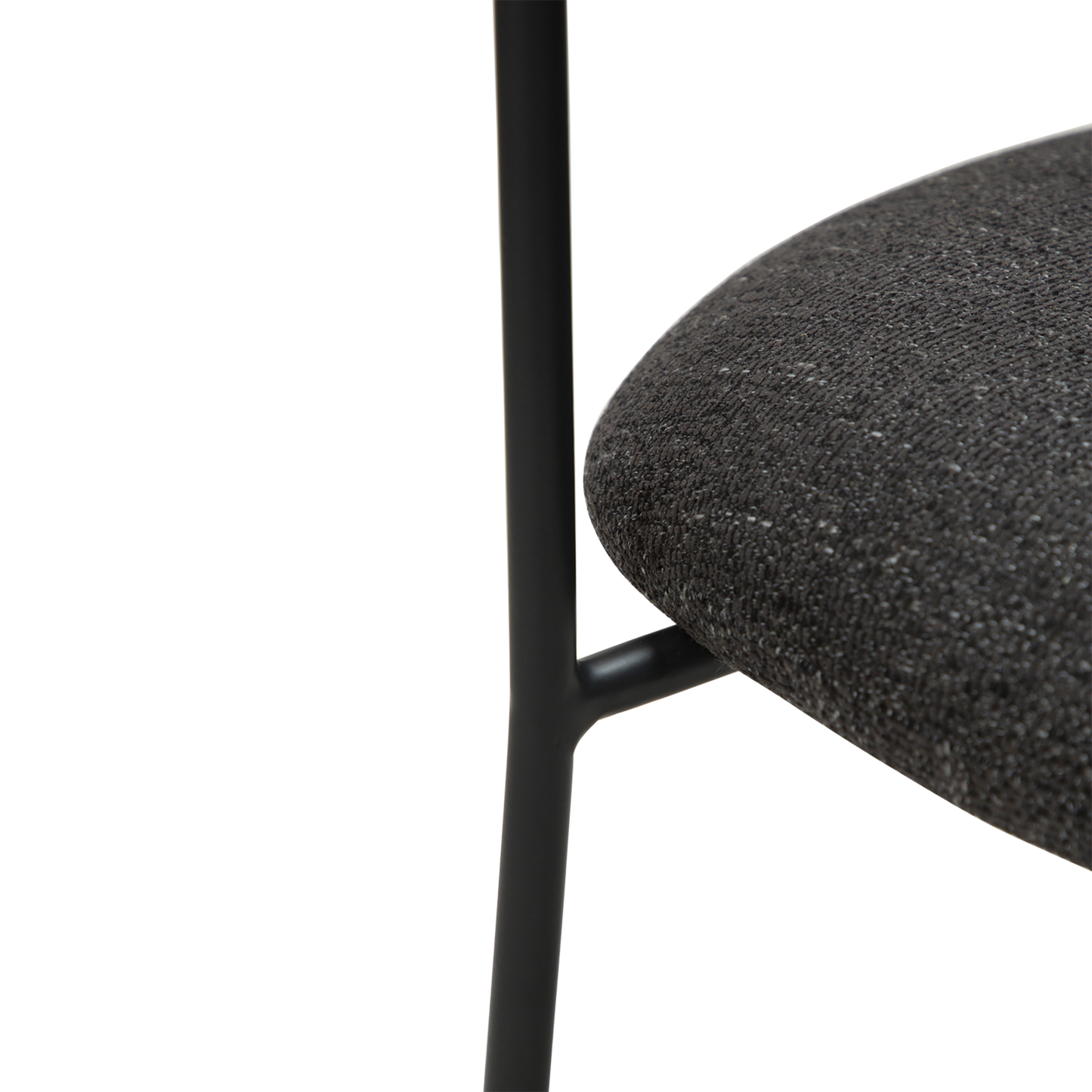 [var:Bezug=Raben schwarzes Bouclé-Gewebe mit schwarzen Beinen] PLENTI Sessel