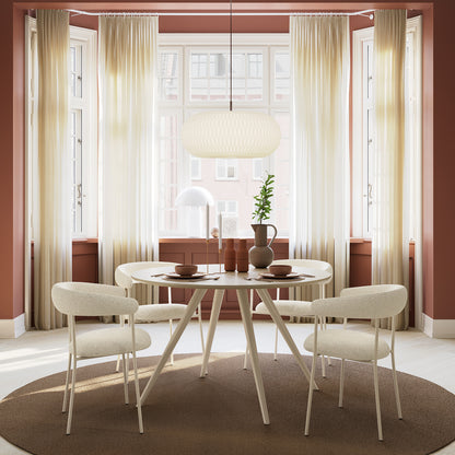 [var:Bezug=Knochenweißes Bouclé-Gewebe mit knochenweißen Beinen] PLENTI Sessel