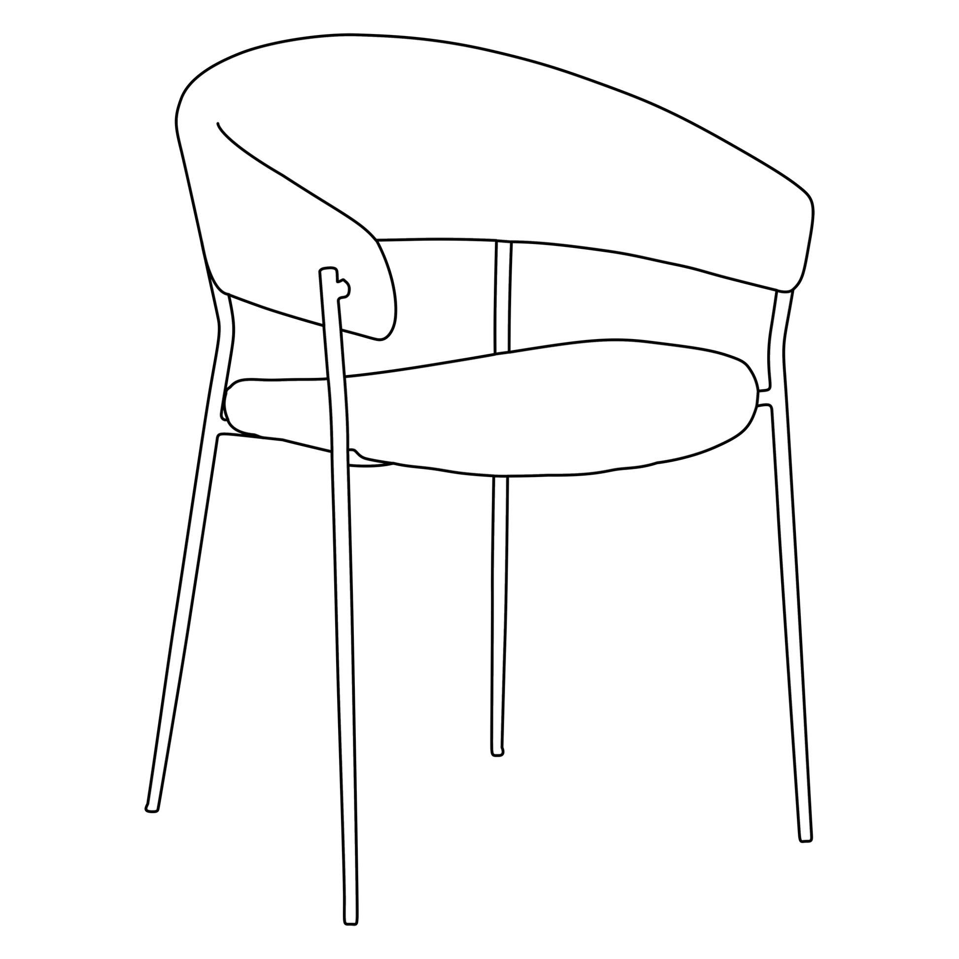 [var:Bezug=Raben schwarzes Bouclé-Gewebe mit schwarzen Beinen] REBOOT Sessel