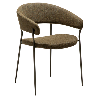 [var:Bezug=Dunkelolivfarbenes Bouclé-Gewebe mit antiken Zinnbeinen] REBOOT Sessel