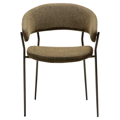 [var:Bezug=Dunkelolivfarbenes Bouclé-Gewebe mit antiken Zinnbeinen] REBOOT Sessel