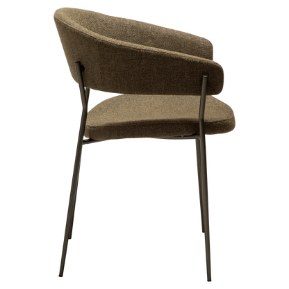 [var:Bezug=Dunkelolivfarbenes Bouclé-Gewebe mit antiken Zinnbeinen] REBOOT Sessel